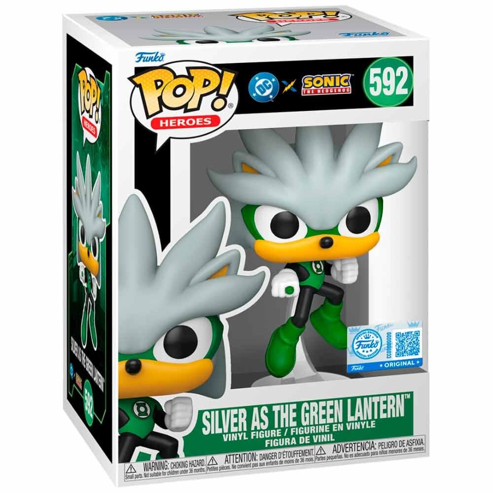 LANZAMIENTO 28/08/2026 | Figura POP Sonic The Hedgehog DC Comics Silver As the Green Lantern Exclusive