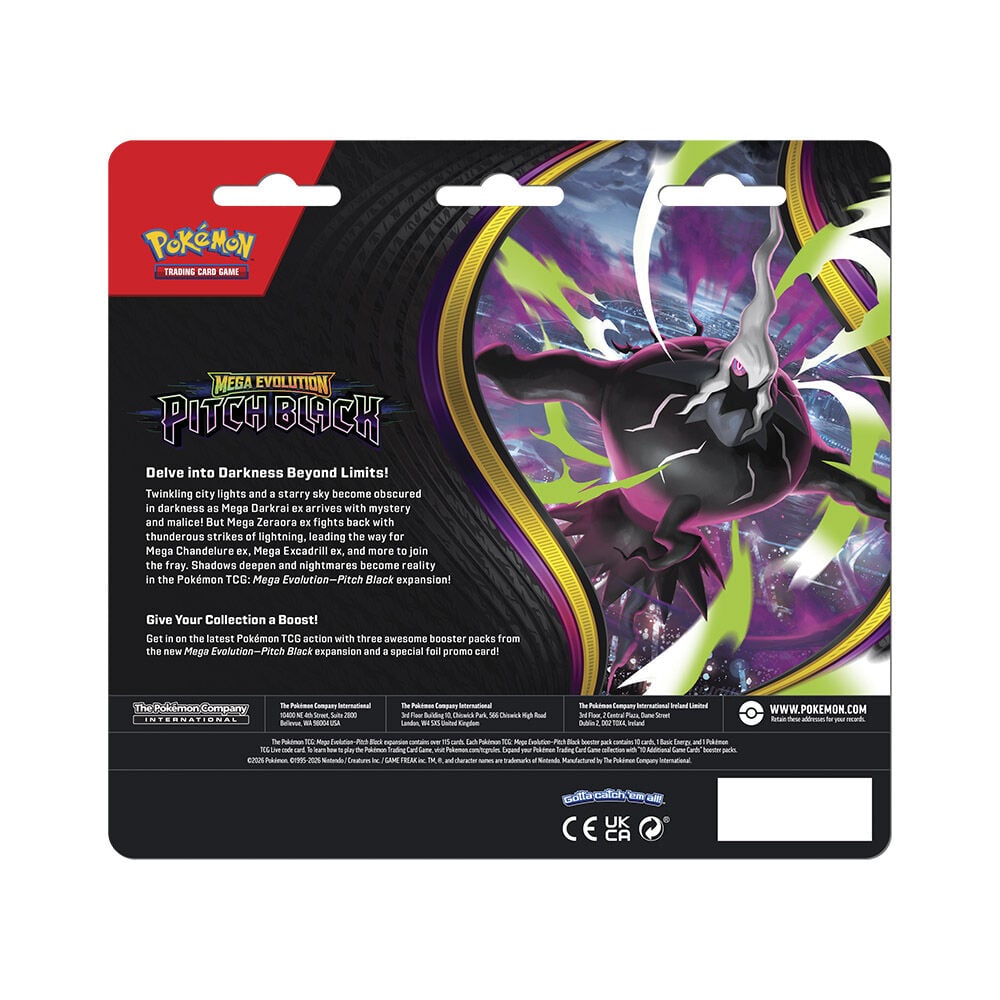 Blister 3 sobres cartas Expansion Megaevolucion Oscuridad Absoluta Pokemon Ingles