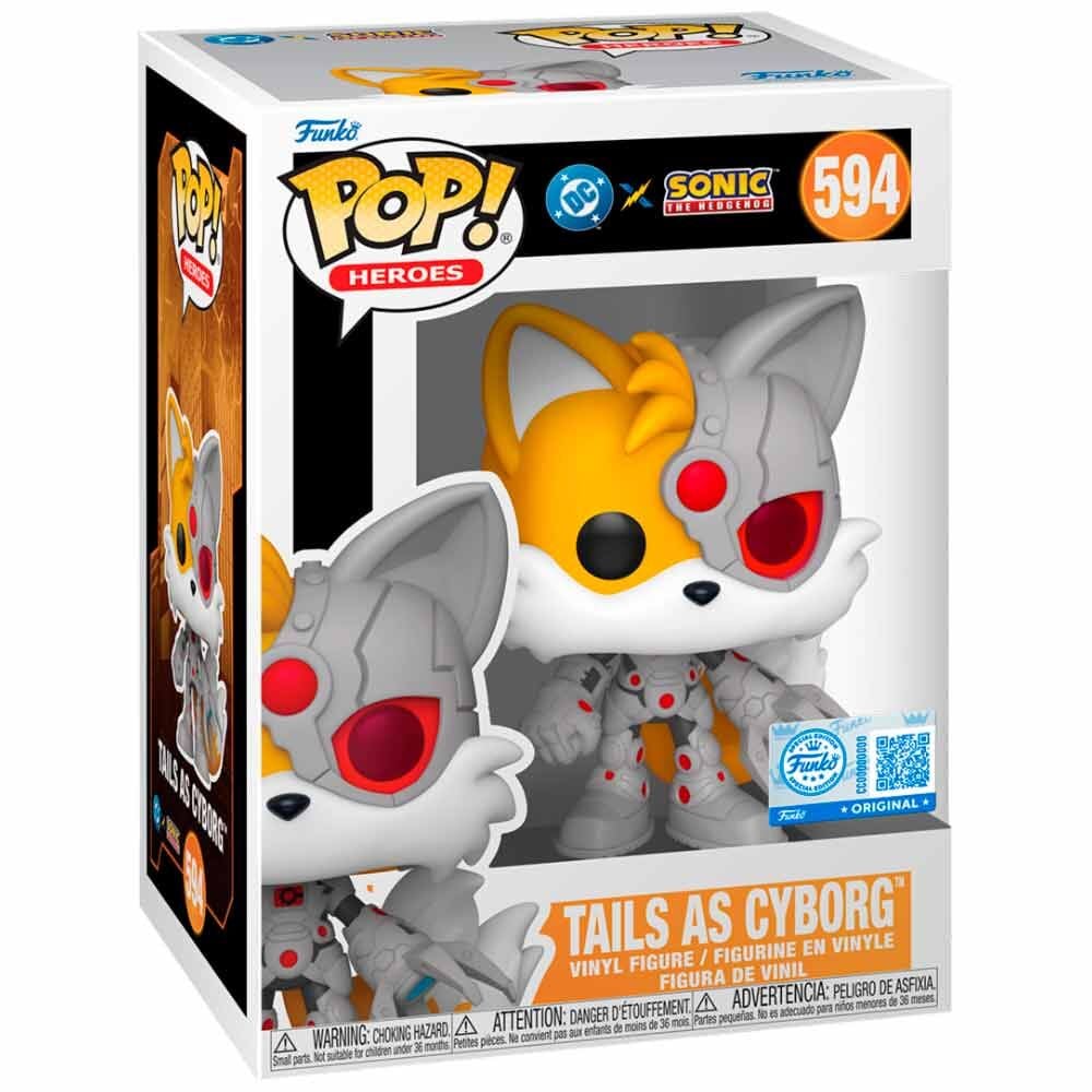 LANZAMIENTO 28/08/2026 | Figura POP Sonic The Hedgehog DC Comics Tails As Cyborg Exclusive