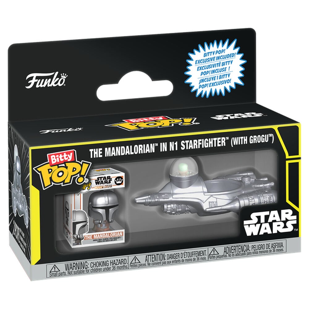 Figura Bitty POP Ride Star Wars The Mandalorian In N1 Starfighter With Grogu