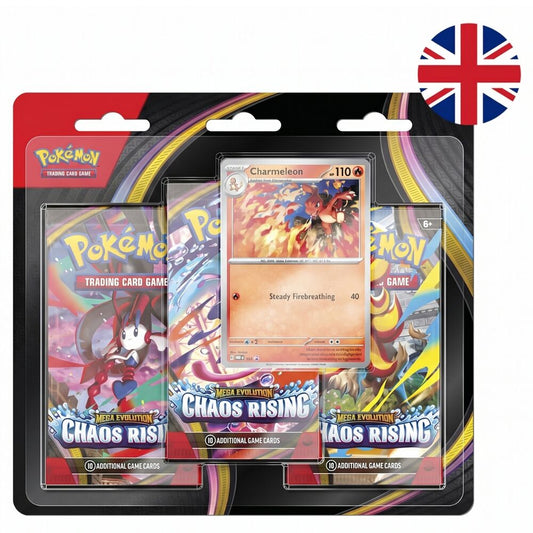 Blister 3 sobres cartas Megaevolution Chaos Rising Pokemon ingles
