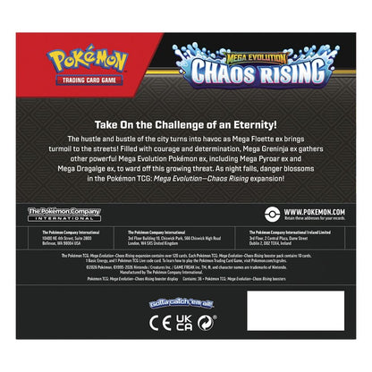 Sobre cartas Megaevolution Chaos Rising Pokemon ingles surtido