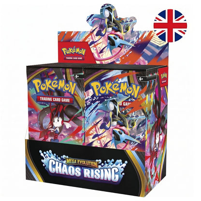 Sobre cartas Megaevolution Chaos Rising Pokemon ingles surtido