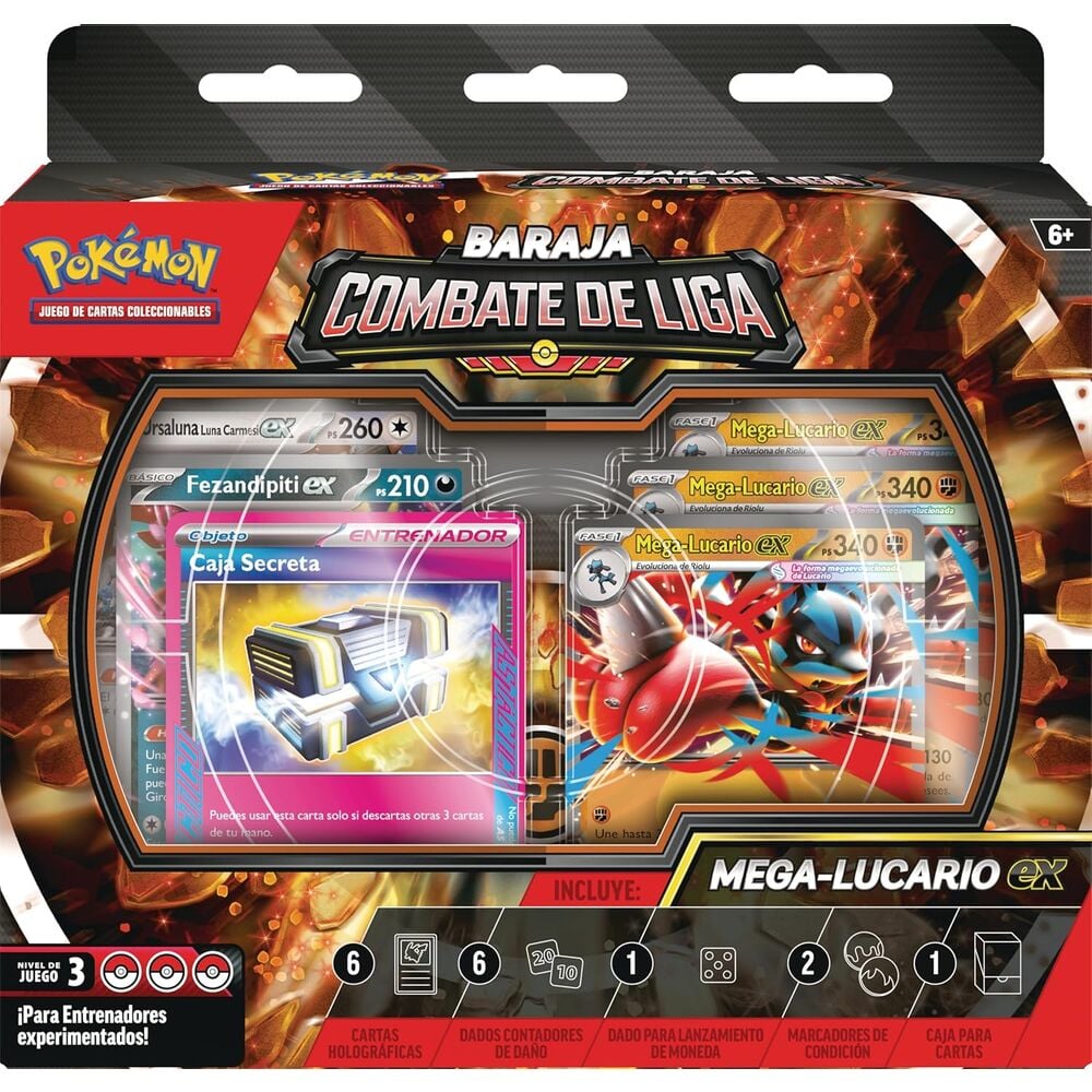 Baraja cartas Combate de Liga de Mega-Lucario ex de JCC Pokemon español