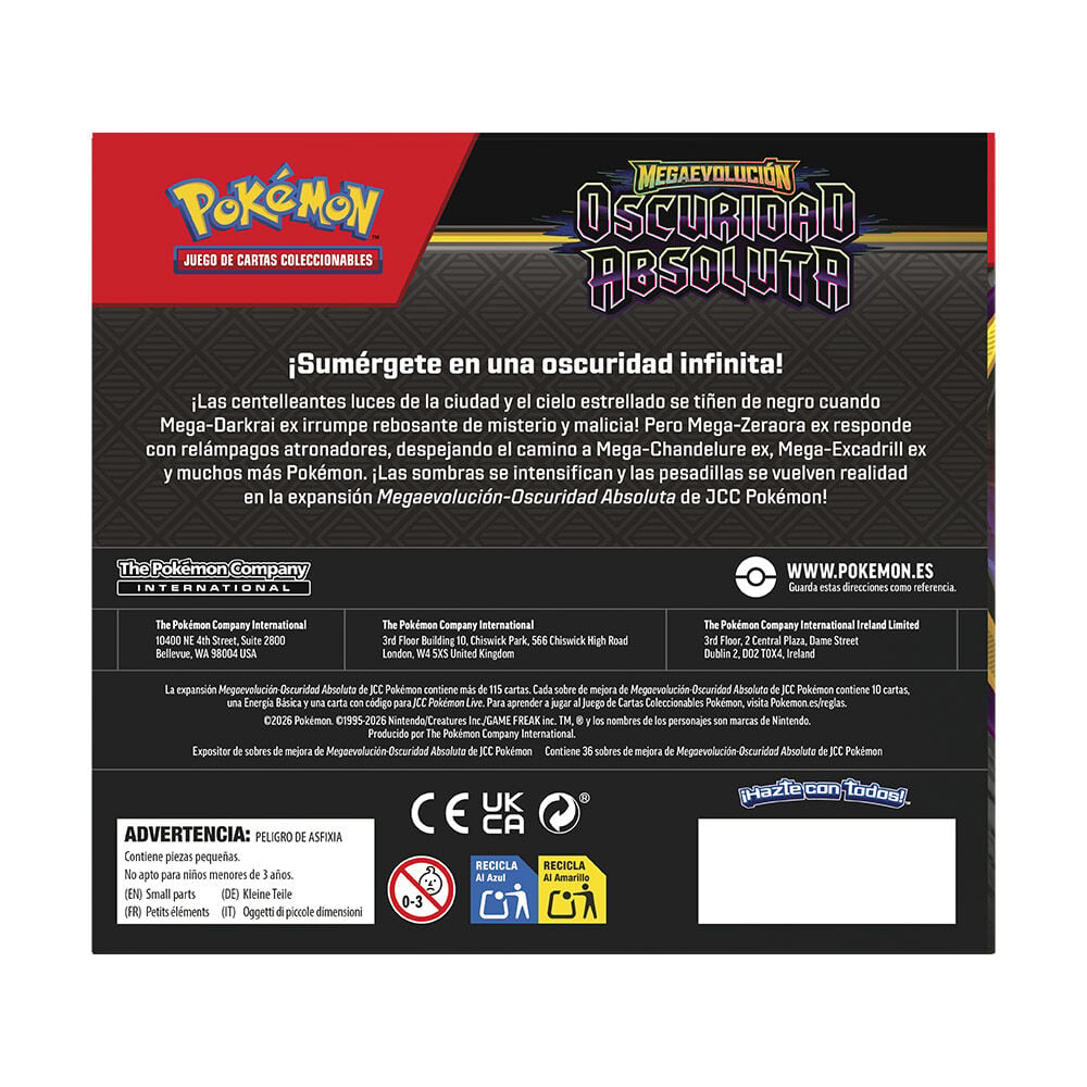 Sobre cartas Expansion Megaevolucion Oscuridad Absoluta Julio 2026 Pokemon español